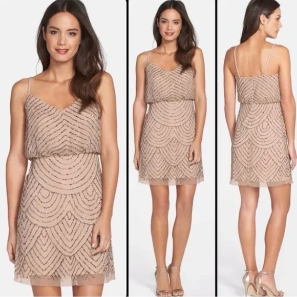 Adrianna Papell Dresses & Skirts - Adrianna Papell Beige Patterned Mini Dress